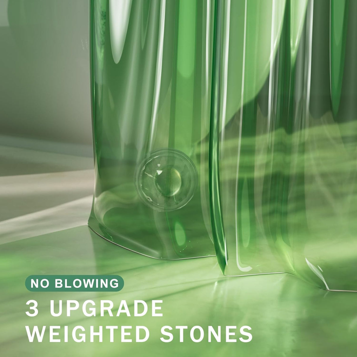 Rainbow Shower Curtain Liner Emerald