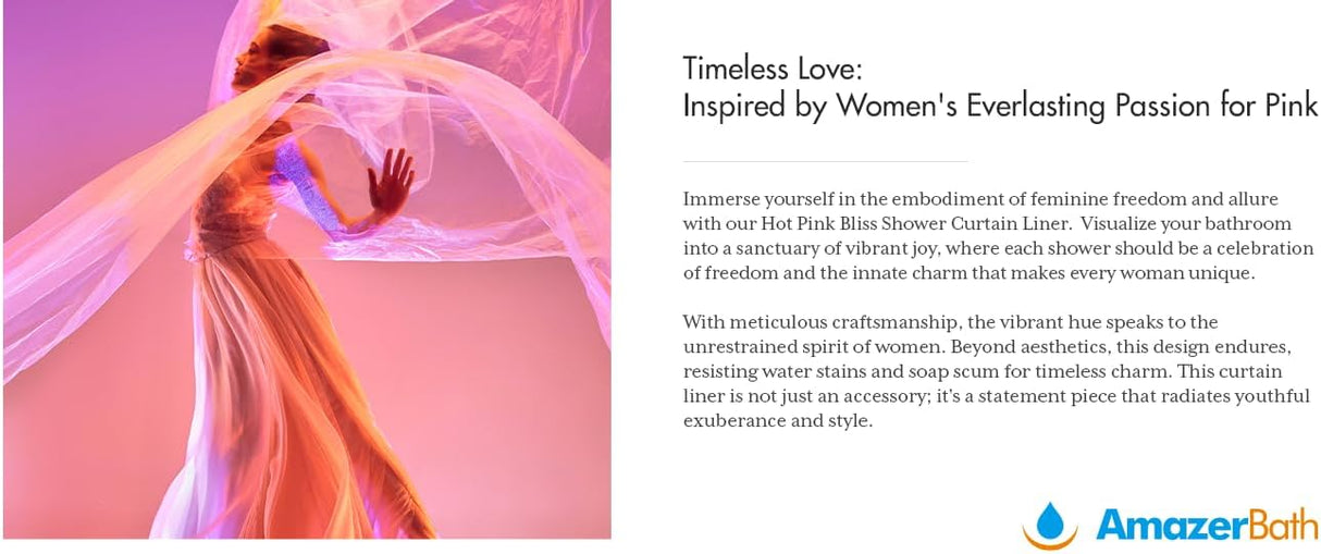 AmazerBath 100% EVA No Hook Shower Curtain Liner, 8G Heavy Duty