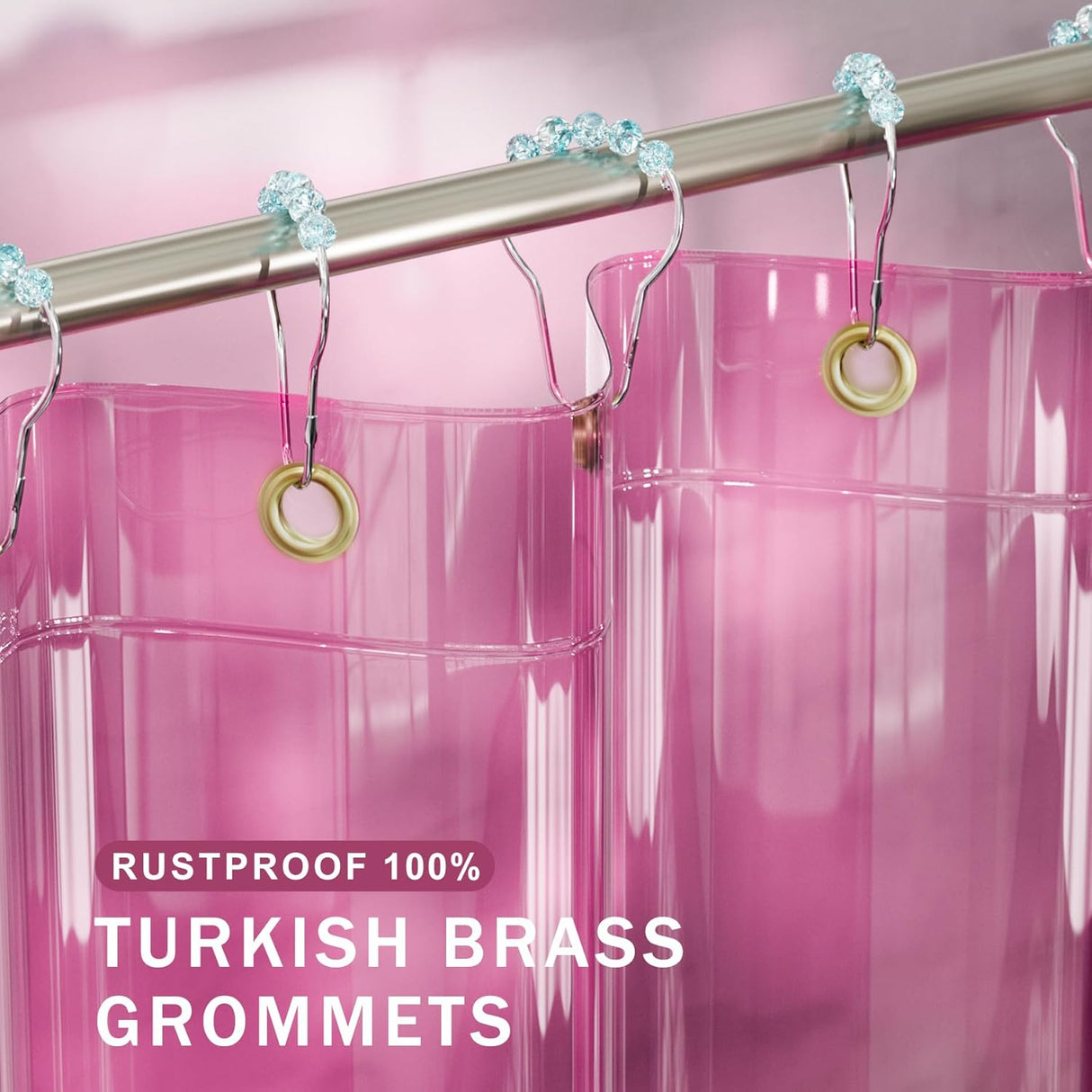 AmazerBath 100% EVA Rainbow Shower Curtain Liner, 8G Heavy Duty