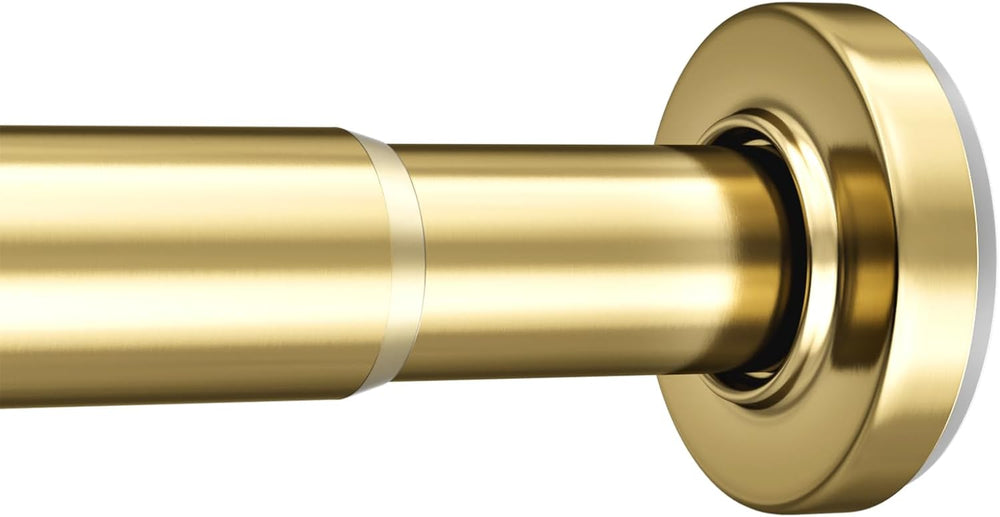 Gold curtain rod on a white background