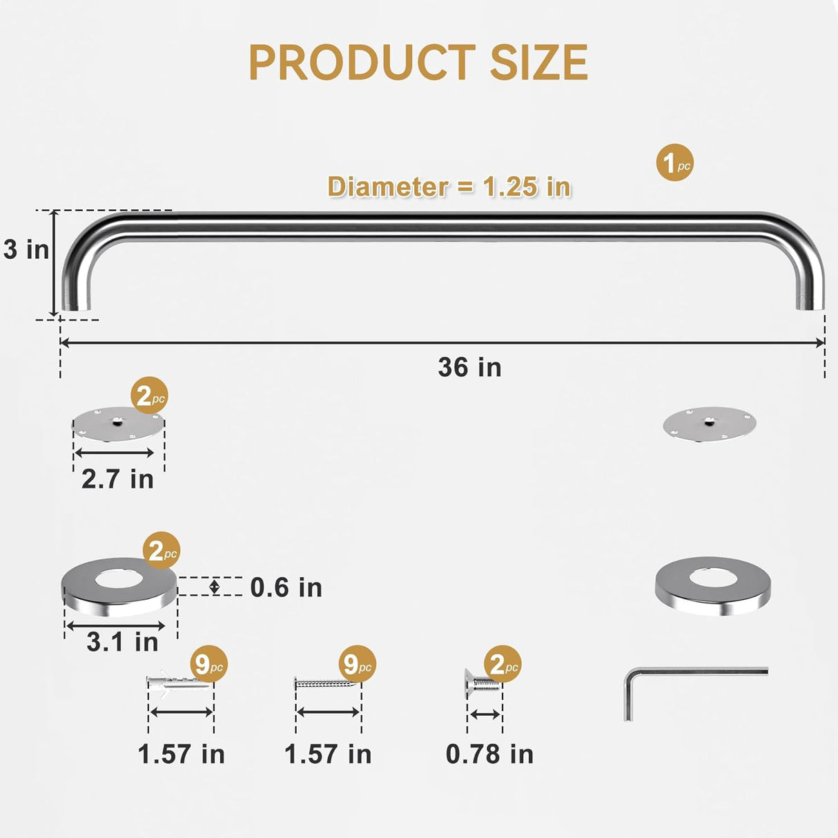 Shower Grab Bars Brushed Nickel