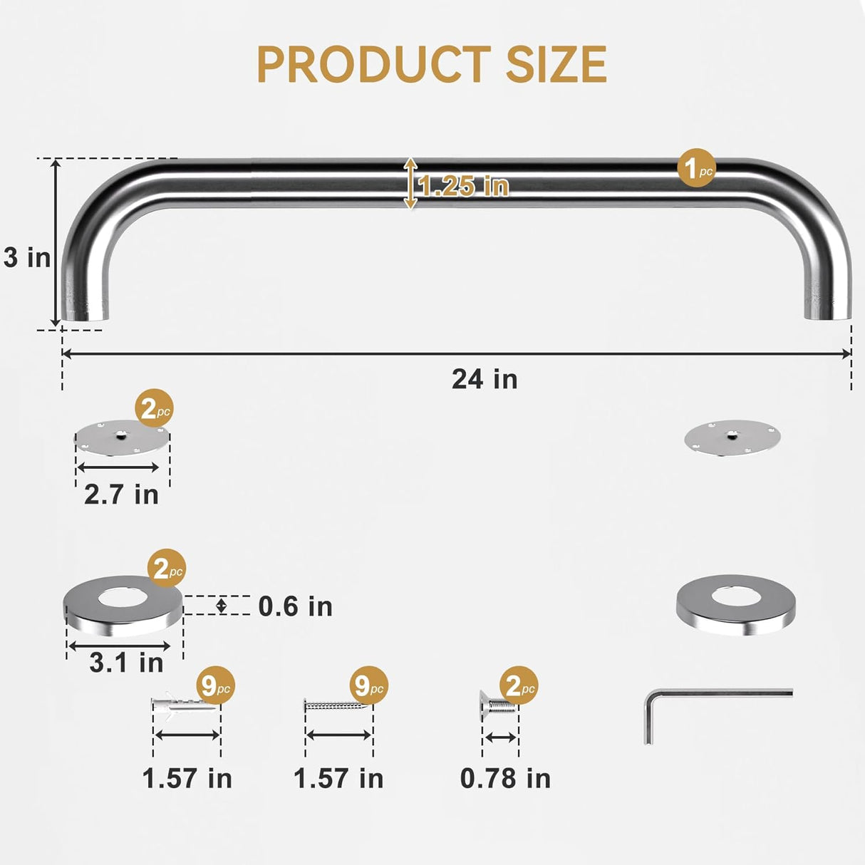 Shower Grab Bars Brushed Nickel