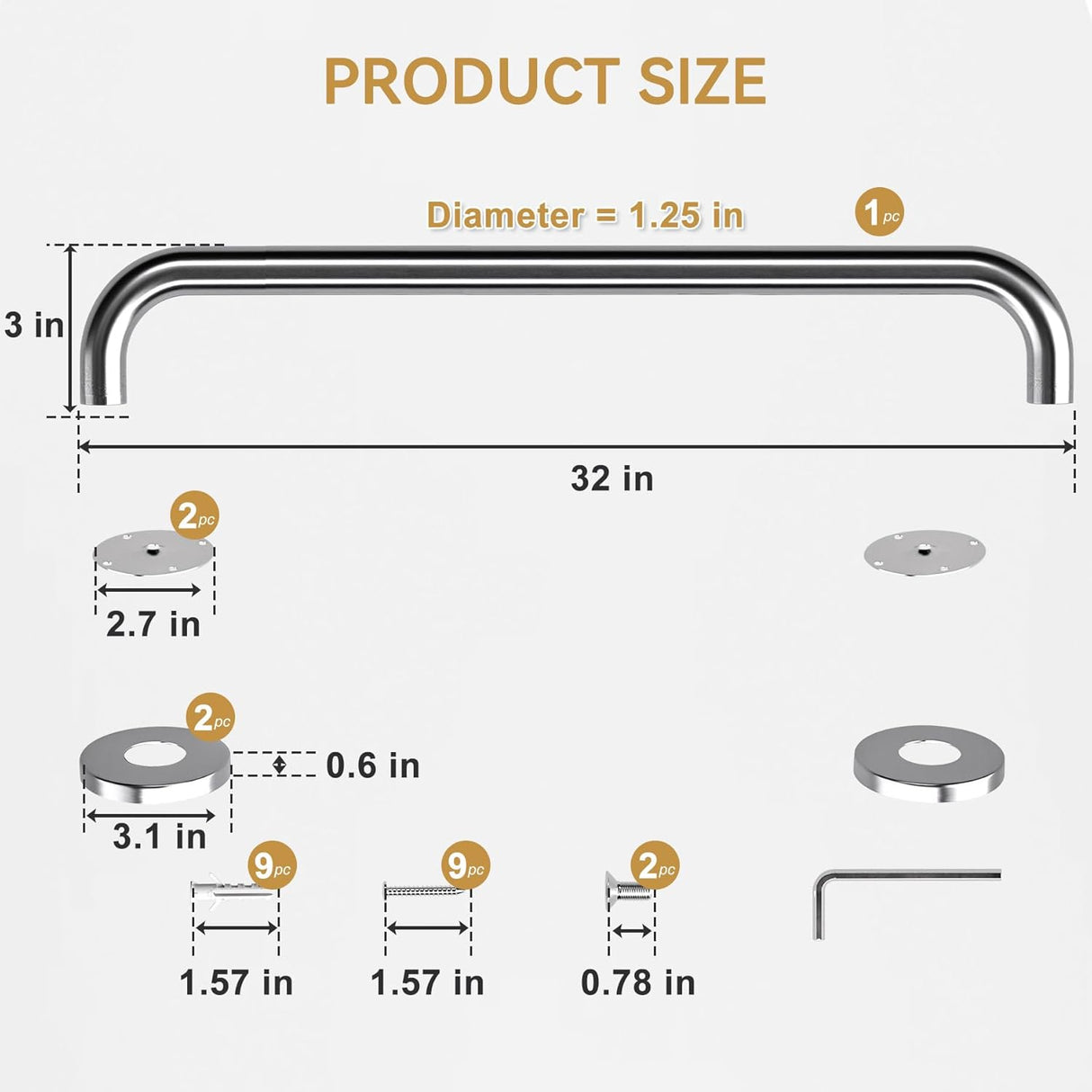 Shower Grab Bars Brushed Nickel