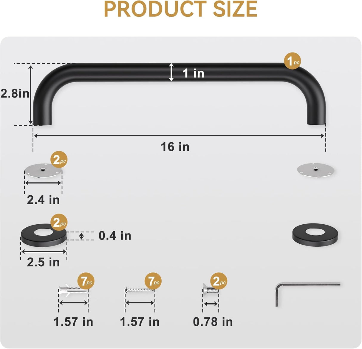 Shower Grab Bars Matte Black