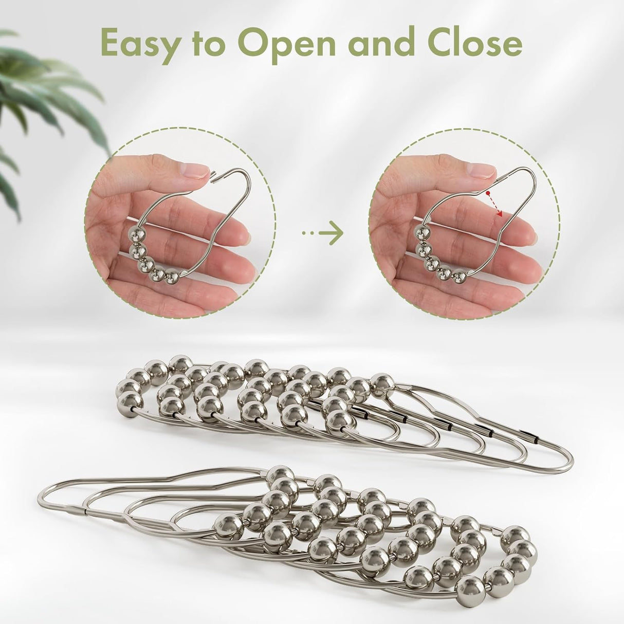 Shower Curtain Rings with Curtain Tape