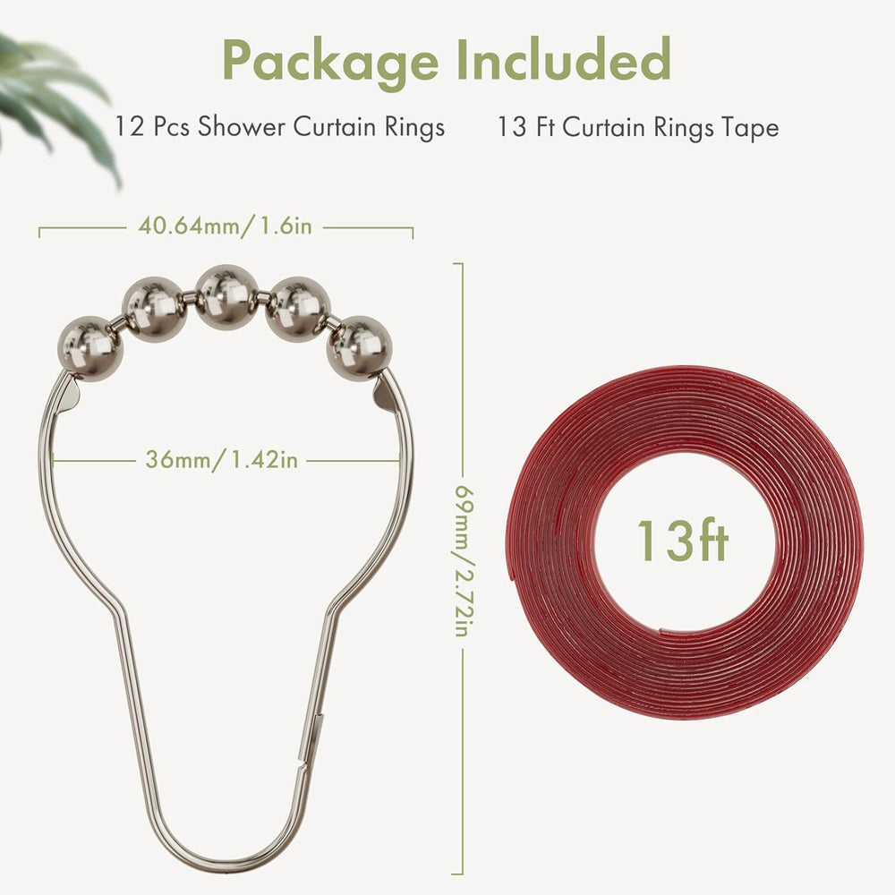 Shower Curtain Rings with Curtain Tape