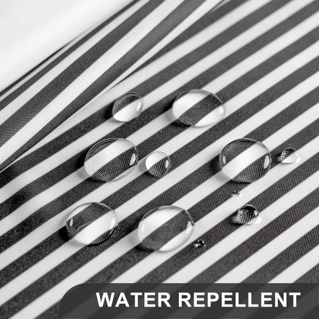 Stripe Design Shower Curtain with Rings