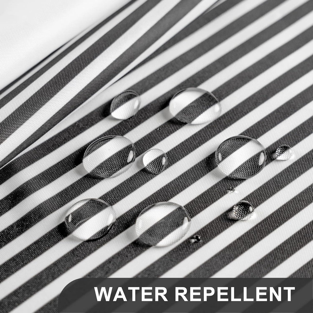 Stripe Design Shower Curtain with Rings