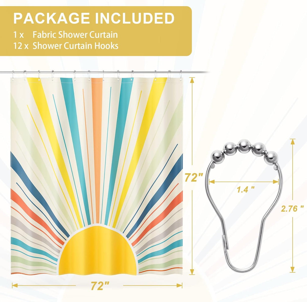 Sunshine Shower Curtain with Curtain Rings