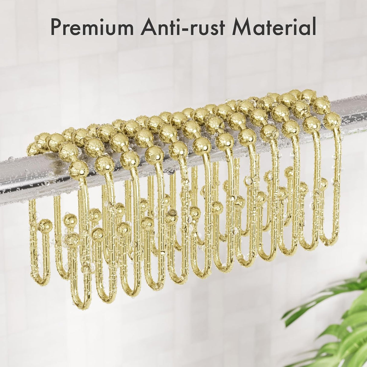 U-Shaped Double Shower Curtain Hooks
