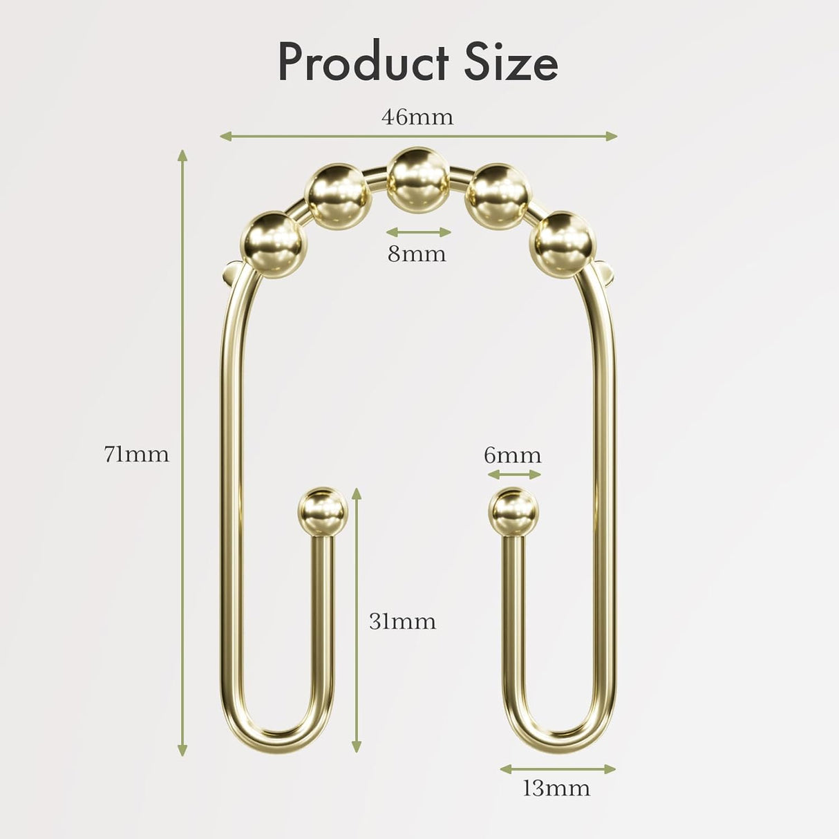 U-Shaped Double Shower Curtain Hooks