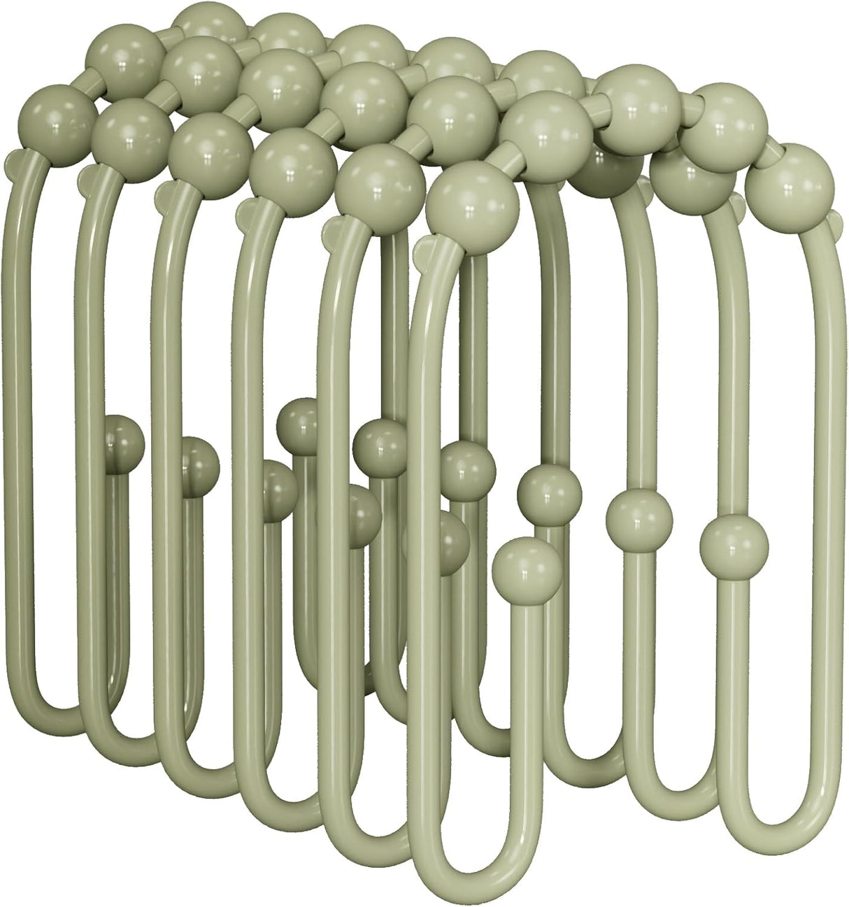 AmazerBath U-Shaped Double Shower Curtain Hooks with Rollers