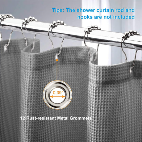 Waffle Grey Shower Curtain