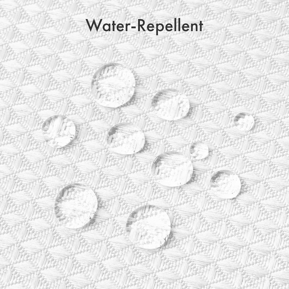 AmazerBath Shiny White 240 GSM waffle shower curtain for bathroom use