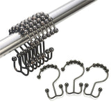 Amazer Rust-Resistant Stainless Steel Shower Curtain Hooks Rings for Shower Curtain - 12 Pcs