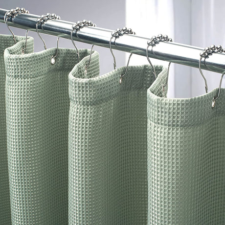 240G Waffle Shower Curtain Sage Green