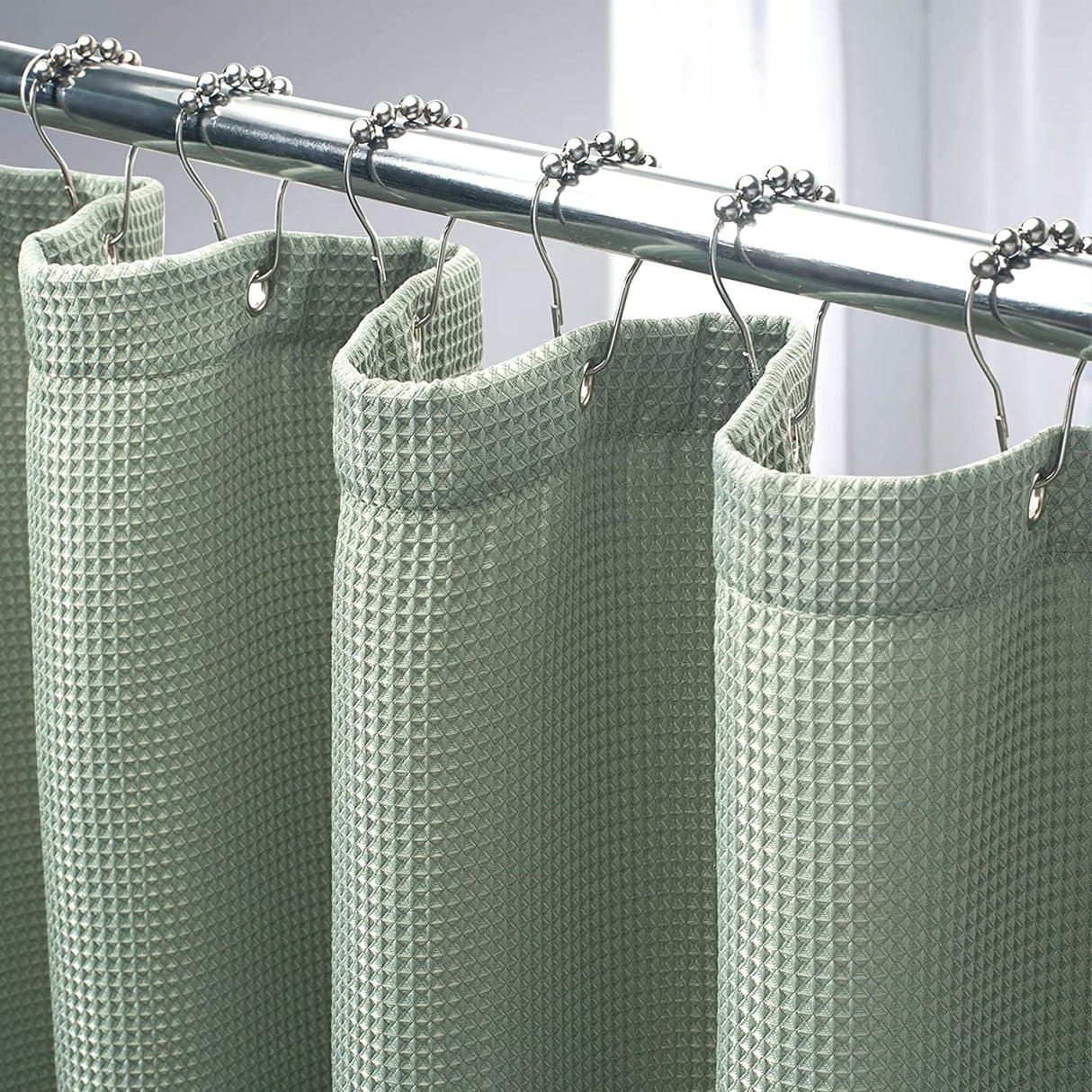 240G Waffle Shower Curtain Sage Green