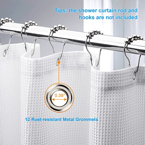 240G Waffle Shower Curtain White