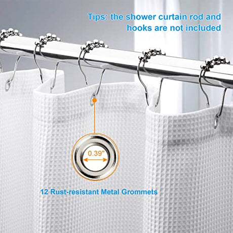 240G Waffle Shower Curtain White