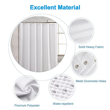 240G Waffle Shower Curtain White