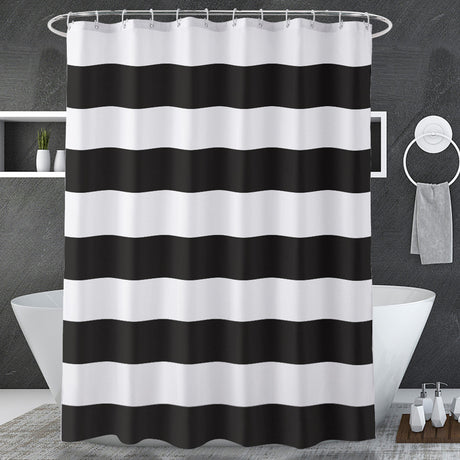 Classic Stripes Shower Curtain Black