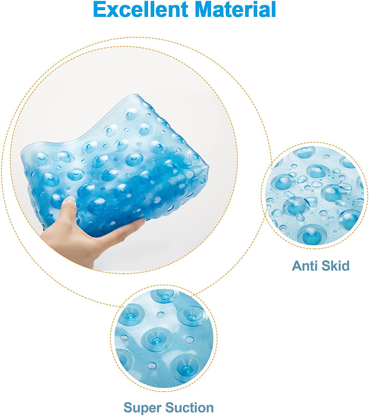 Non Slip Bathtub Mat Blue