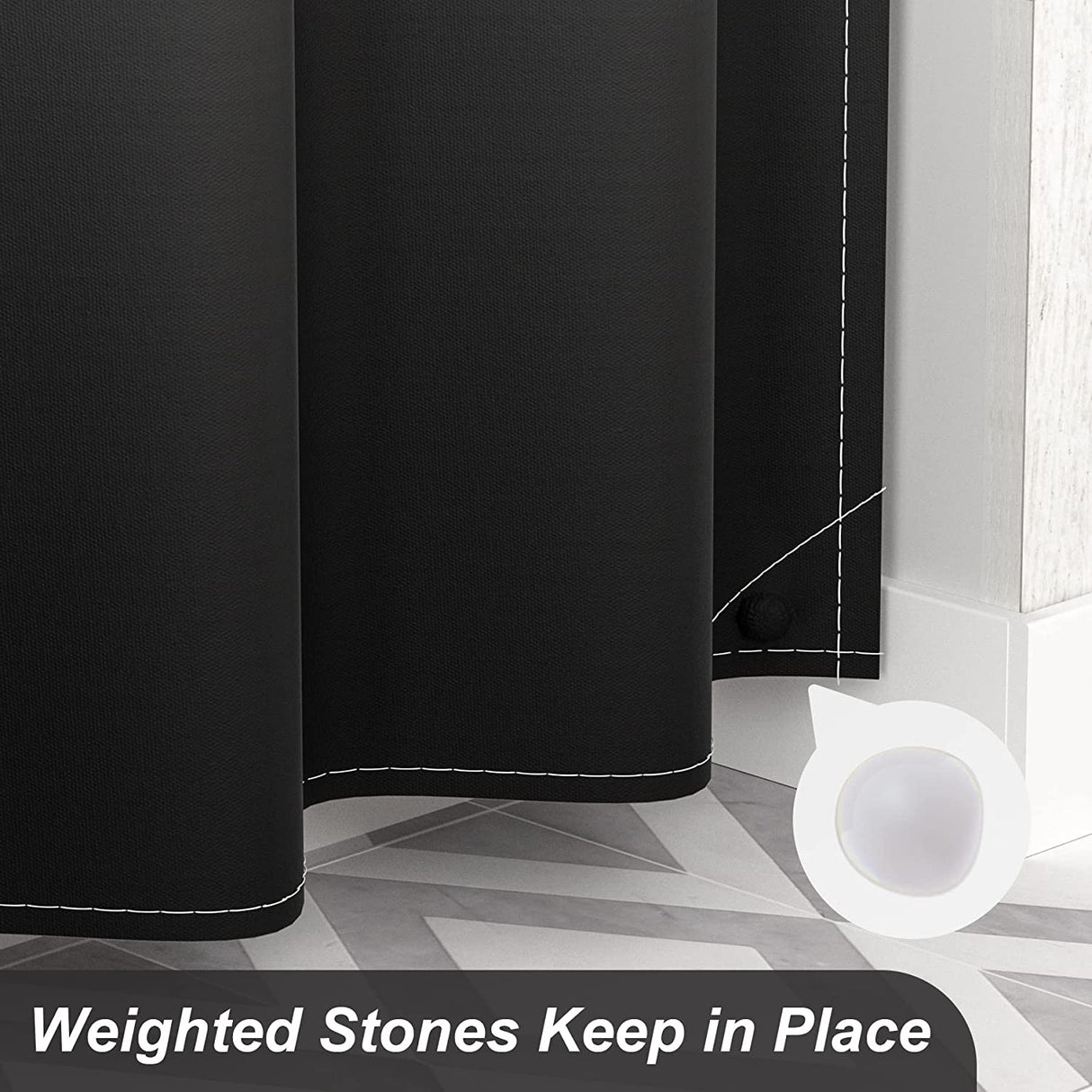 Ombre Design Shower Curtain Black