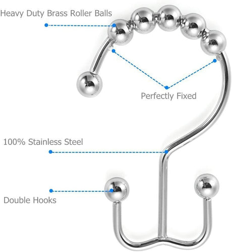 Stainless Steel Shower Curtain Hooks