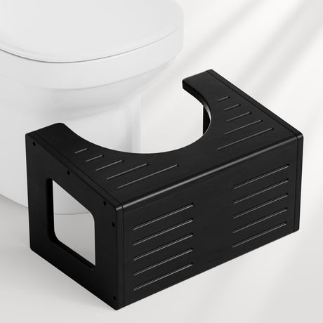 AmazerBath 3-in-1 bamboo potty training stool in Black, main variant image showing product color, finish, and design details.