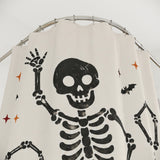 Playful Dancing Skeletons Halloween Shower Curtain