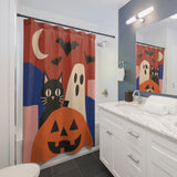 Geometric Halloween Shower Curtain