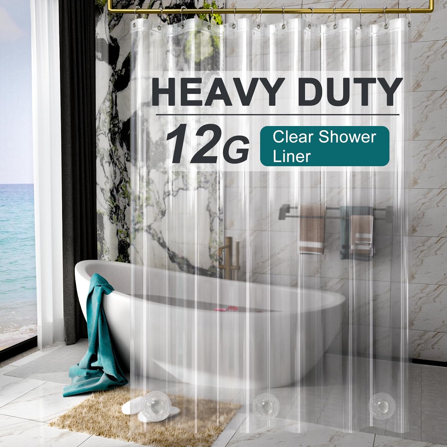 AmazerBath Shower Curtain Liner - Thumbnail 5