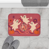 Groovy Ghost Halloween Bath Mat – Disco Ball & Pumpkins