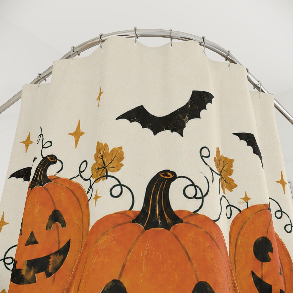 Vintage Pumpkin Patch Halloween Shower Curtain
