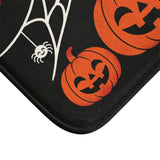 Spiderweb Halloween Bath Mat – Jack-o'-Lanterns & Bats