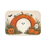Ghost & Pumpkin Halloween Bath Mat – Autumn Arch Design