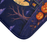 Haunted House Halloween Bath Mat – Full Moon & Pumpkins