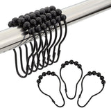Amazer Stainless Steel Shower Curtain Rings and Hooks for Bathroom-Set of 12