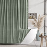 AmazerBath Farmhouse Linen Shower Curtain with 3 Side Tassel, 72"x72"