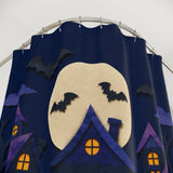 Moonlit Haunted Village Halloween Shower Curtain