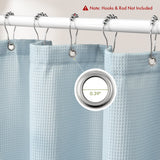 AmazerBath Waffle White Shower Curtain, 240G Spa Quality