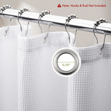 AmazerBath Waffle White Shower Curtain, 240G Spa Quality