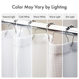 AmazerBath Waffle White Shower Curtain, 240G Spa Quality