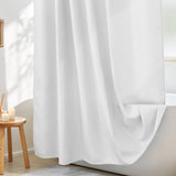 AmazerBath Waffle White Shower Curtain, 240G Spa Quality