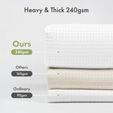 AmazerBath Waffle White Shower Curtain, 240G Spa Quality