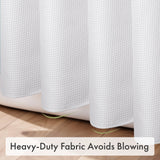 AmazerBath Waffle White Shower Curtain, 240G Spa Quality