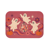 Groovy Ghost Halloween Bath Mat – Disco Ball & Pumpkins