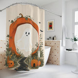 Ghost & Pumpkin Arch Halloween Shower Curtain