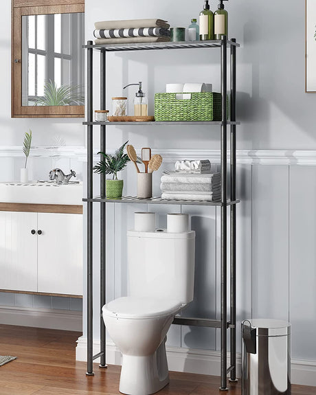 3-Tier Over The Toilet Storage Shelf Black