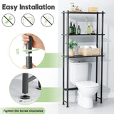 3-Tier Over The Toilet Storage Shelf Black